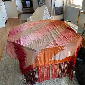 Ombré scarf/wrap. Burnout silk